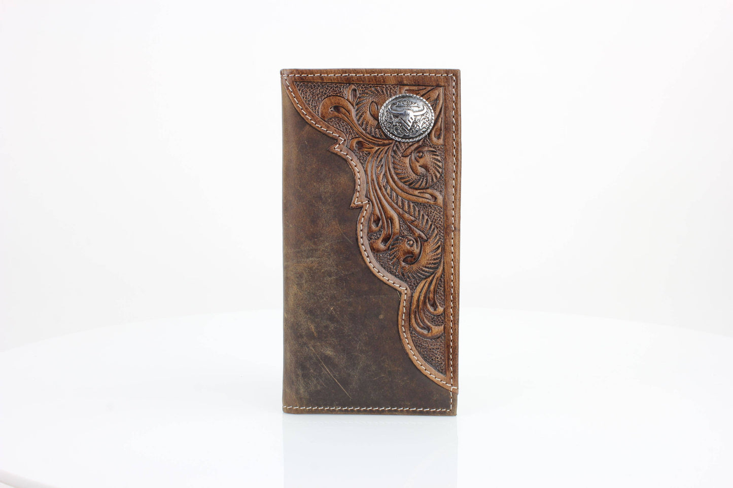 Oil Pull Up Long Horn Concho Rodeo Wallet ABW027- LGNHRN