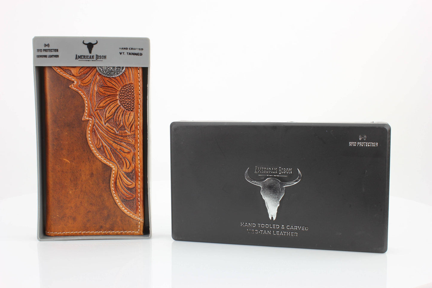 Oil Pull Up Tooled Side Kneeling Cowboy Wallet ABW027 KLCW