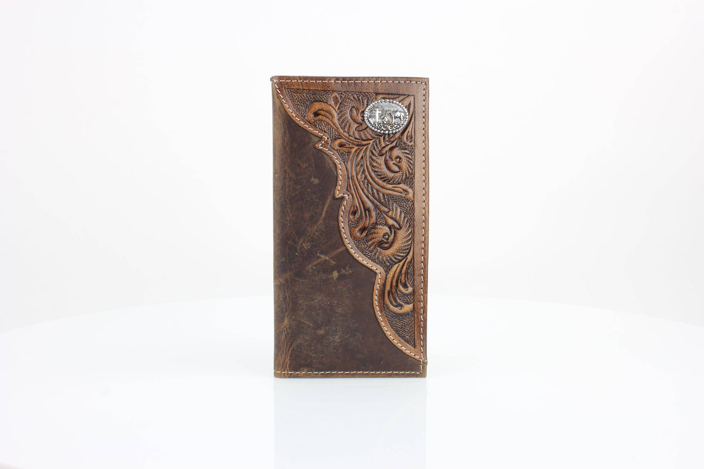 Oil Pull Up Tooled Side Kneeling Cowboy Wallet ABW027 KLCW
