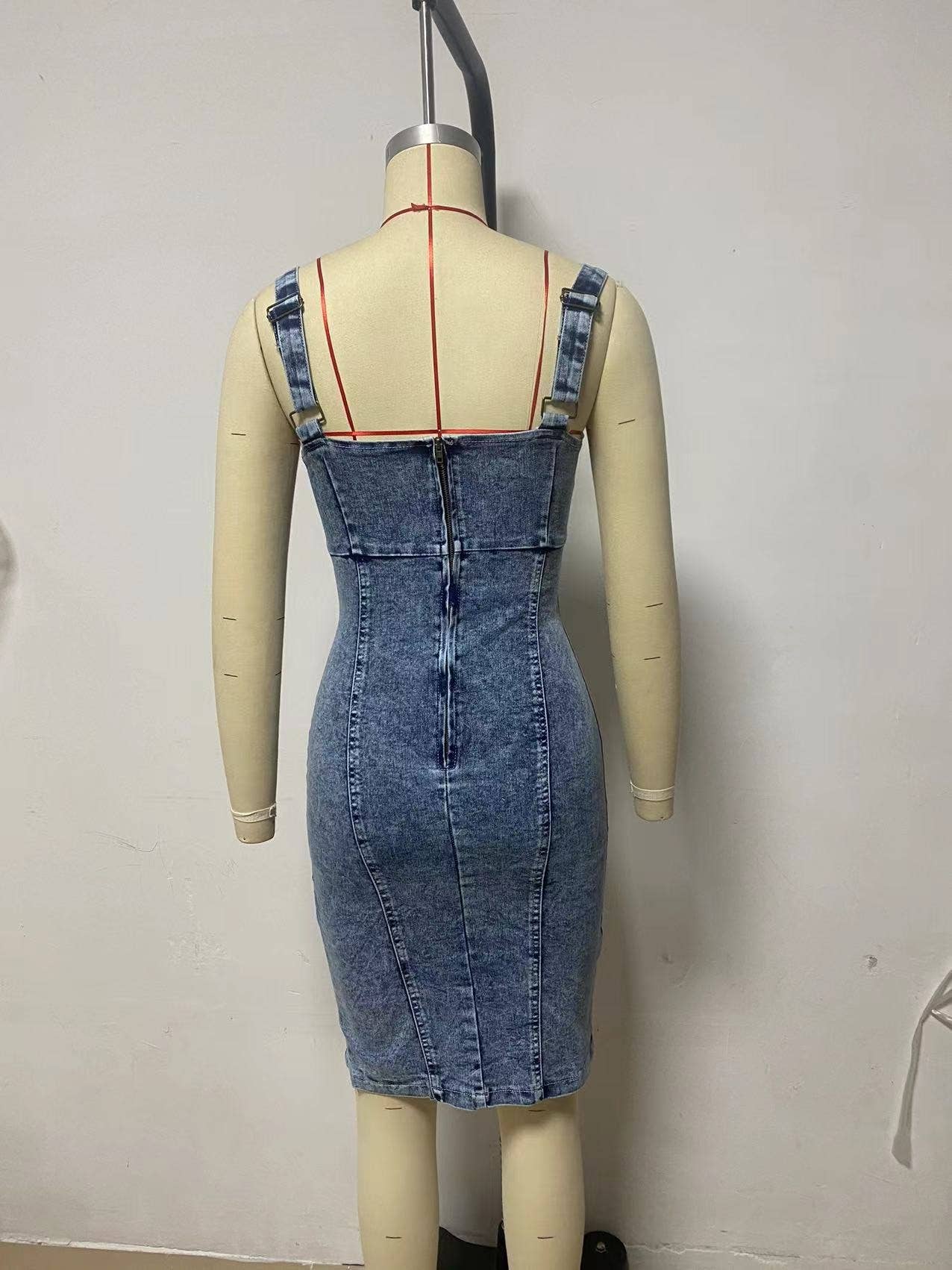 U-Neck Halters Casual Denim Dress
