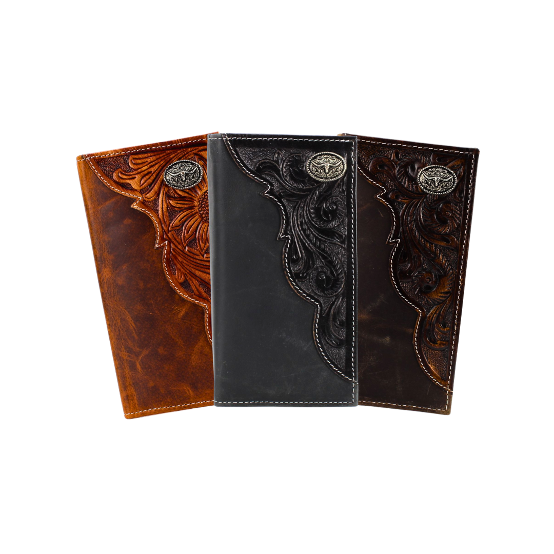 Oil Pull Up Long Horn Concho Rodeo Wallet ABW027- LGNHRN