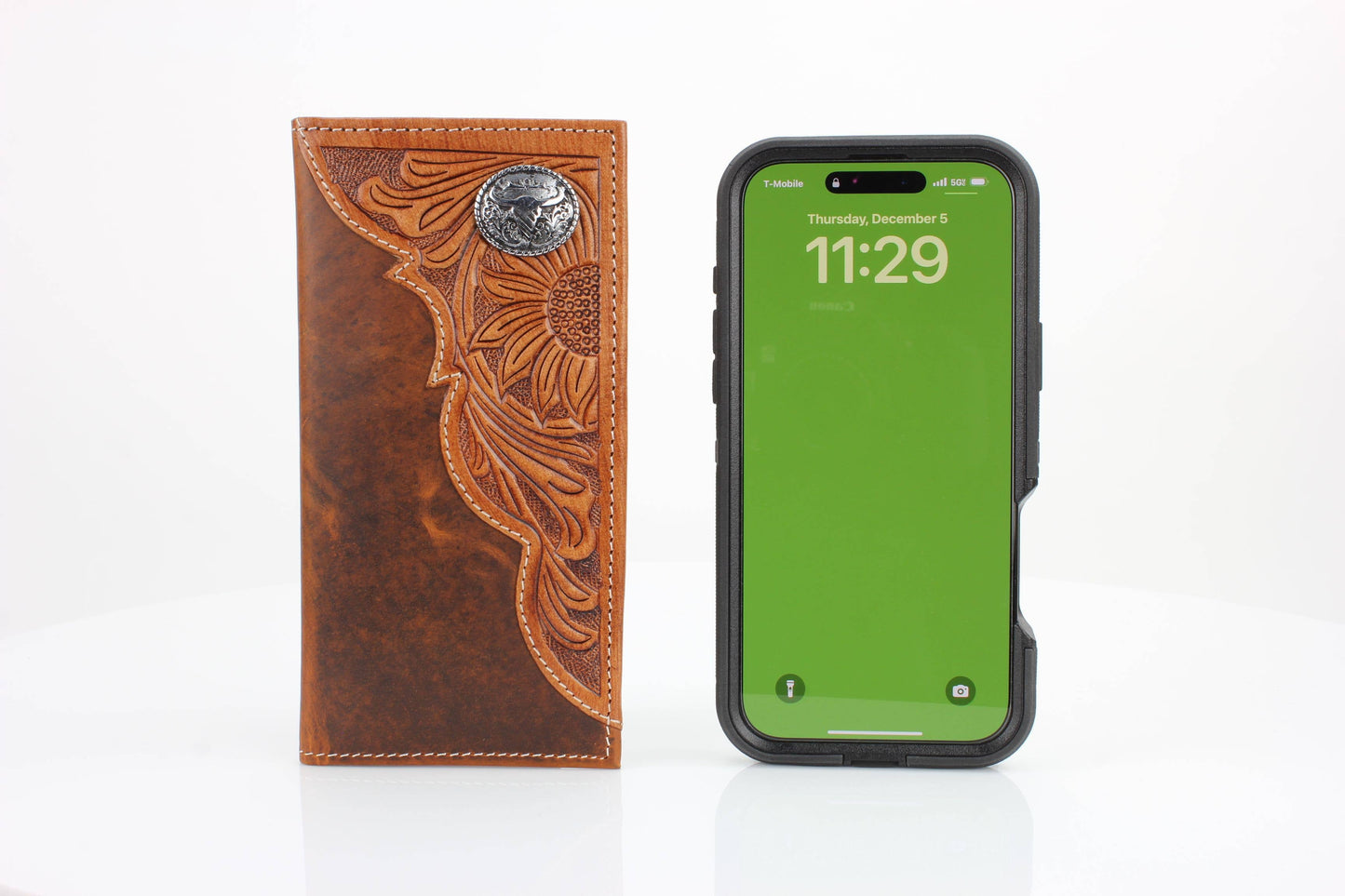 Oil Pull Up Long Horn Concho Rodeo Wallet ABW027- LGNHRN
