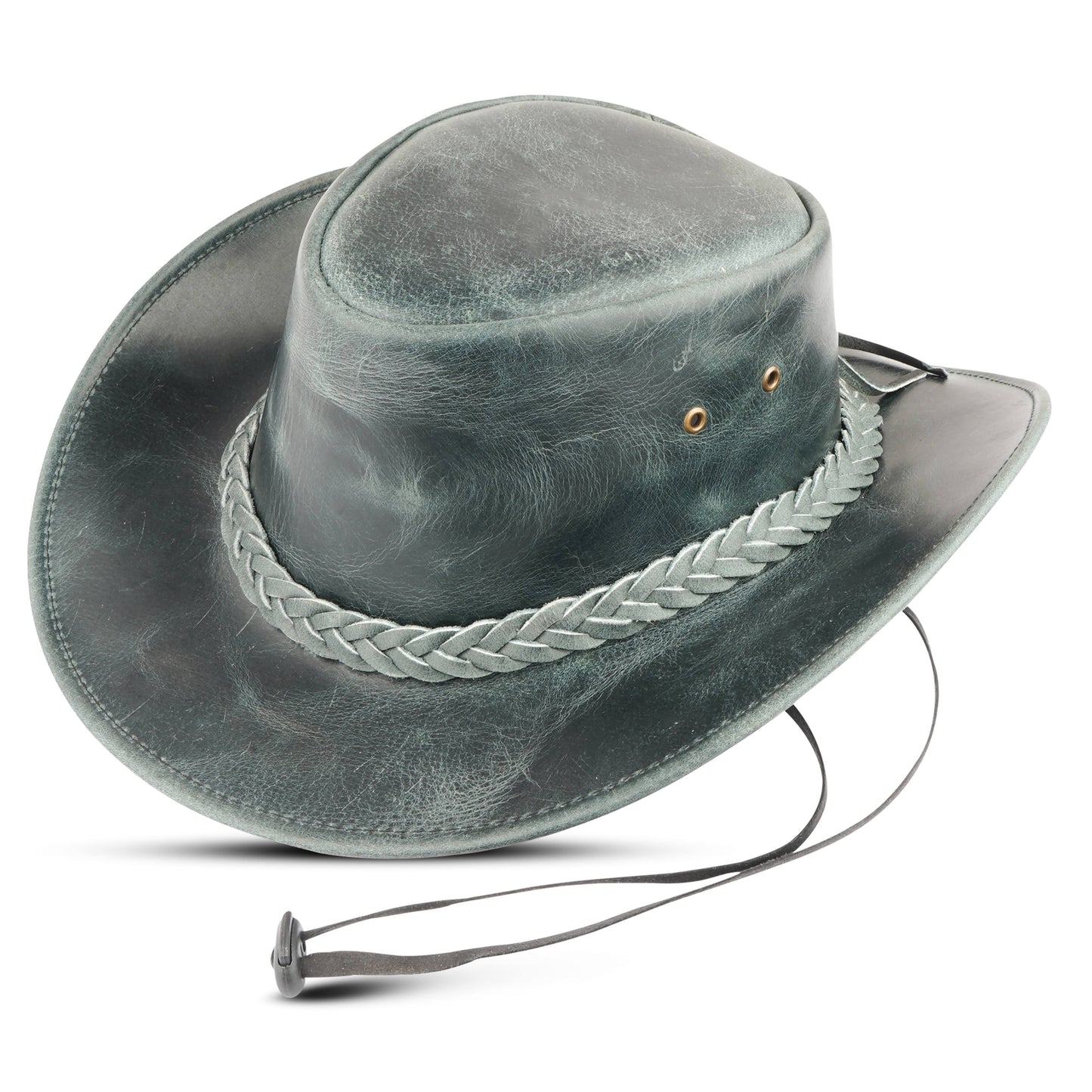 Sombrero Vaquero de Cuero Marrón para Hombre y Mujer.