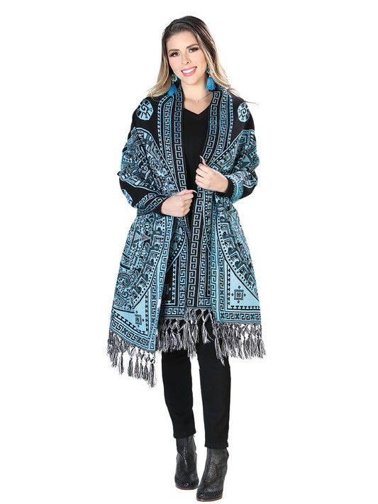 Chal Artesanal Mexicano 100% Acrílico Azul 603887