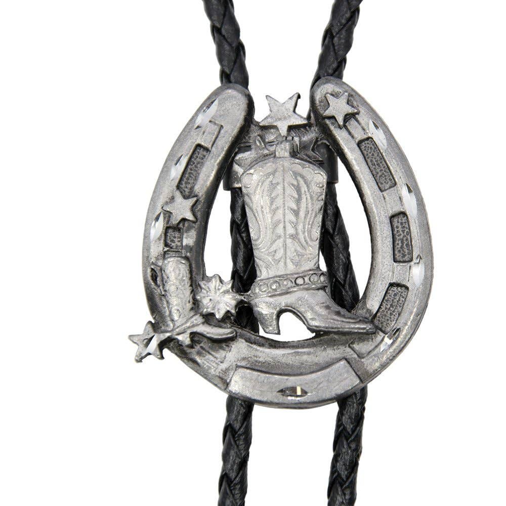 Made in the USA - Horseshoe Bolo Tie with Boot