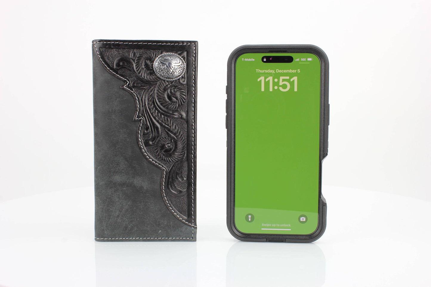 Oil Pull Up Long Horn Concho Rodeo Wallet ABW027- LGNHRN