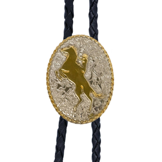 Western Silver & Gold Bolo Tie