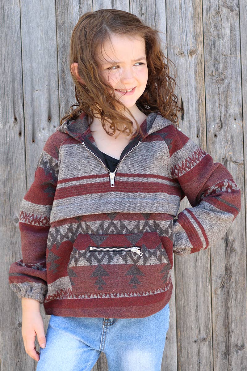 SUDADERA ESTAMPADA AZTECA CON BOLSILLO. TPG65113040 -NAY