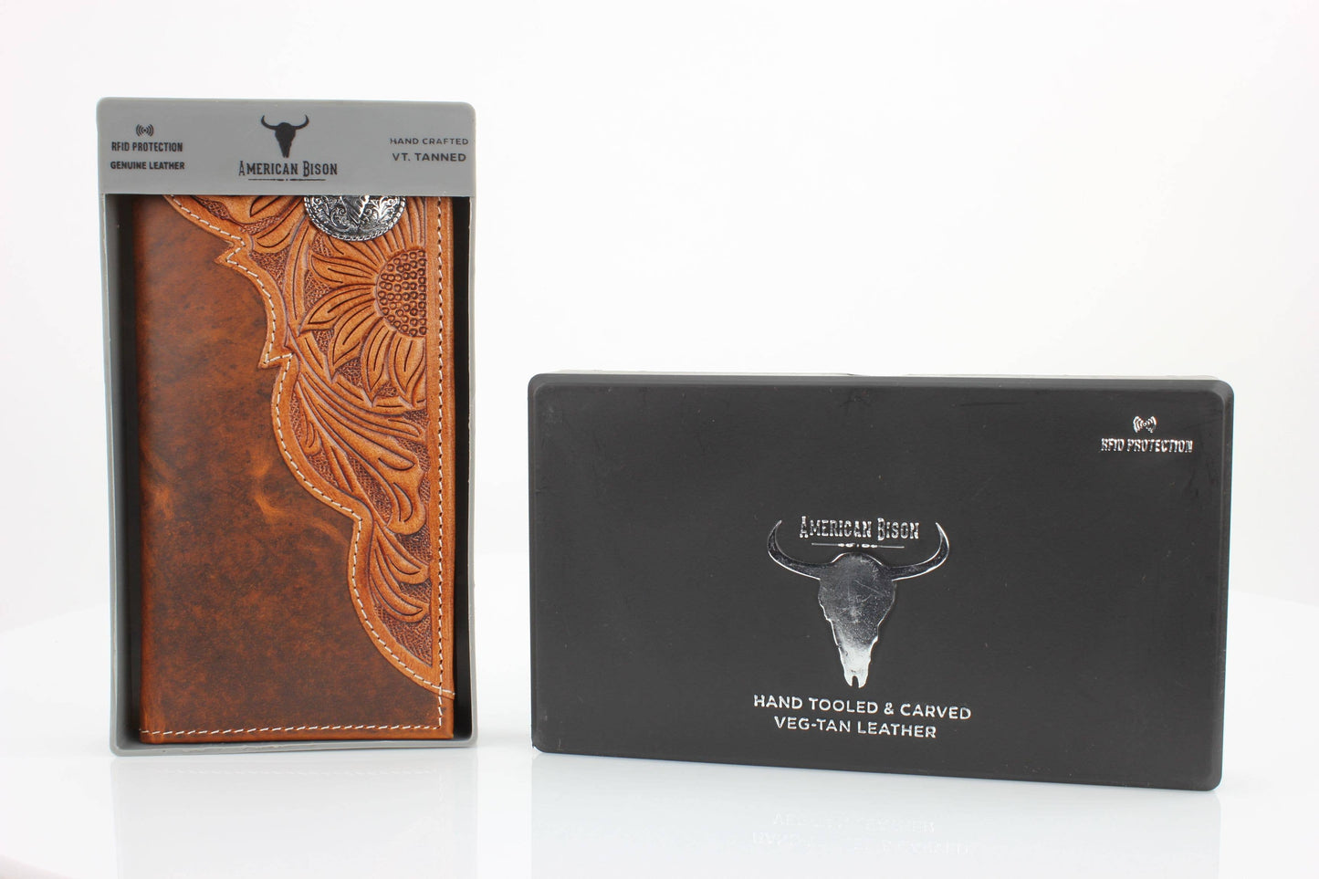Oil Pull Up Long Horn Concho Rodeo Wallet ABW027- LGNHRN