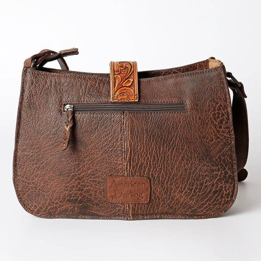 LC-ADBGZ426C Bolso bandolera de piel auténtica estilo western para mujer