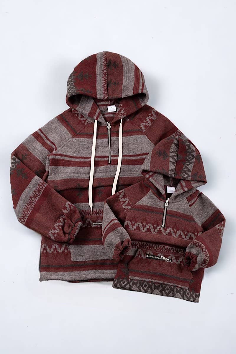 SUDADERA ESTAMPADA AZTECA CON BOLSILLO. TPG65113040 -NAY