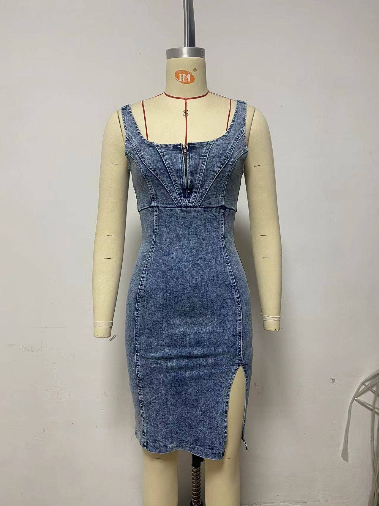 U-Neck Halters Casual Denim Dress