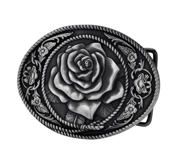 Western Cowgirl Rose Belt Buckle 1461