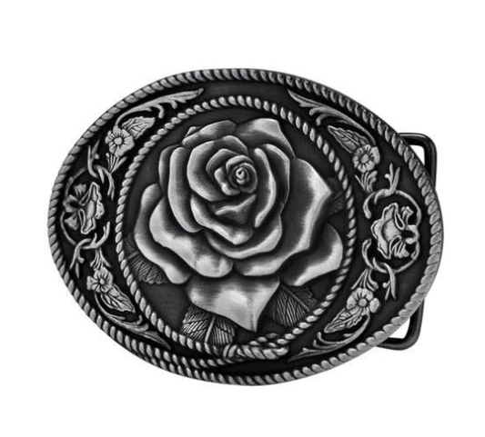 Western Cowgirl Rose Belt Buckle 1461