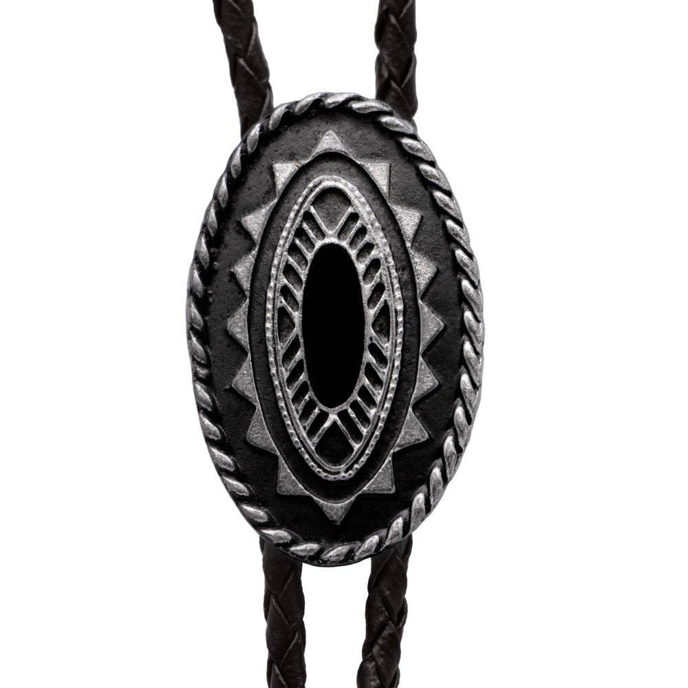 Made in the USA - Silver Plated Oblong Bolo Tie