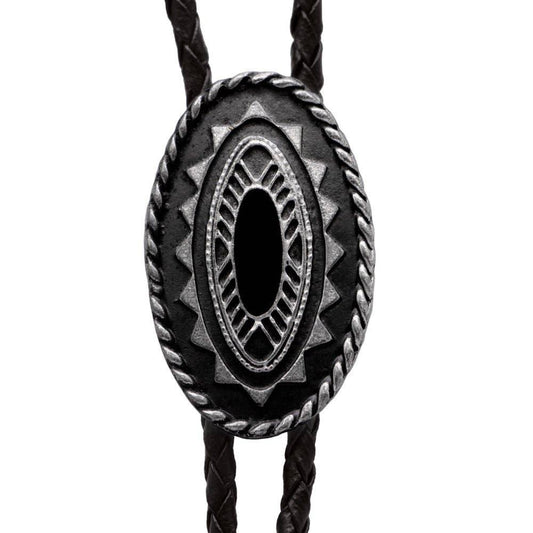 Made in the USA - Silver Plated Oblong Bolo Tie