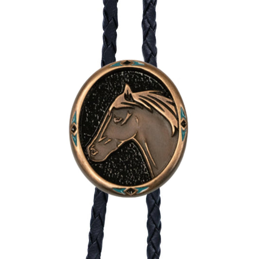 Horse Head Vintage Copper Bolo Tie