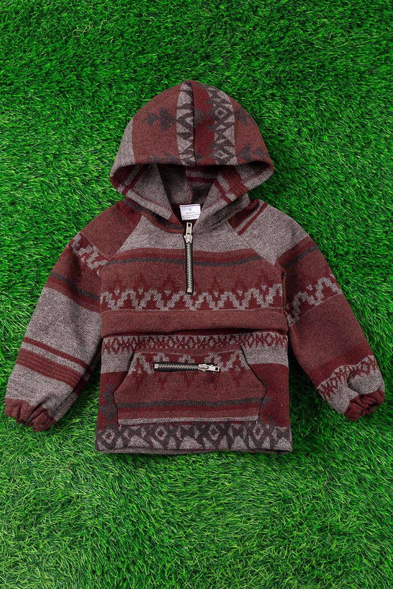 SUDADERA ESTAMPADA AZTECA CON BOLSILLO. TPG65113040 -NAY