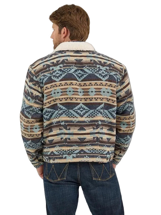 Wrangler Sherpa-Lined Jacquard Jacket - Dark Sapphire
