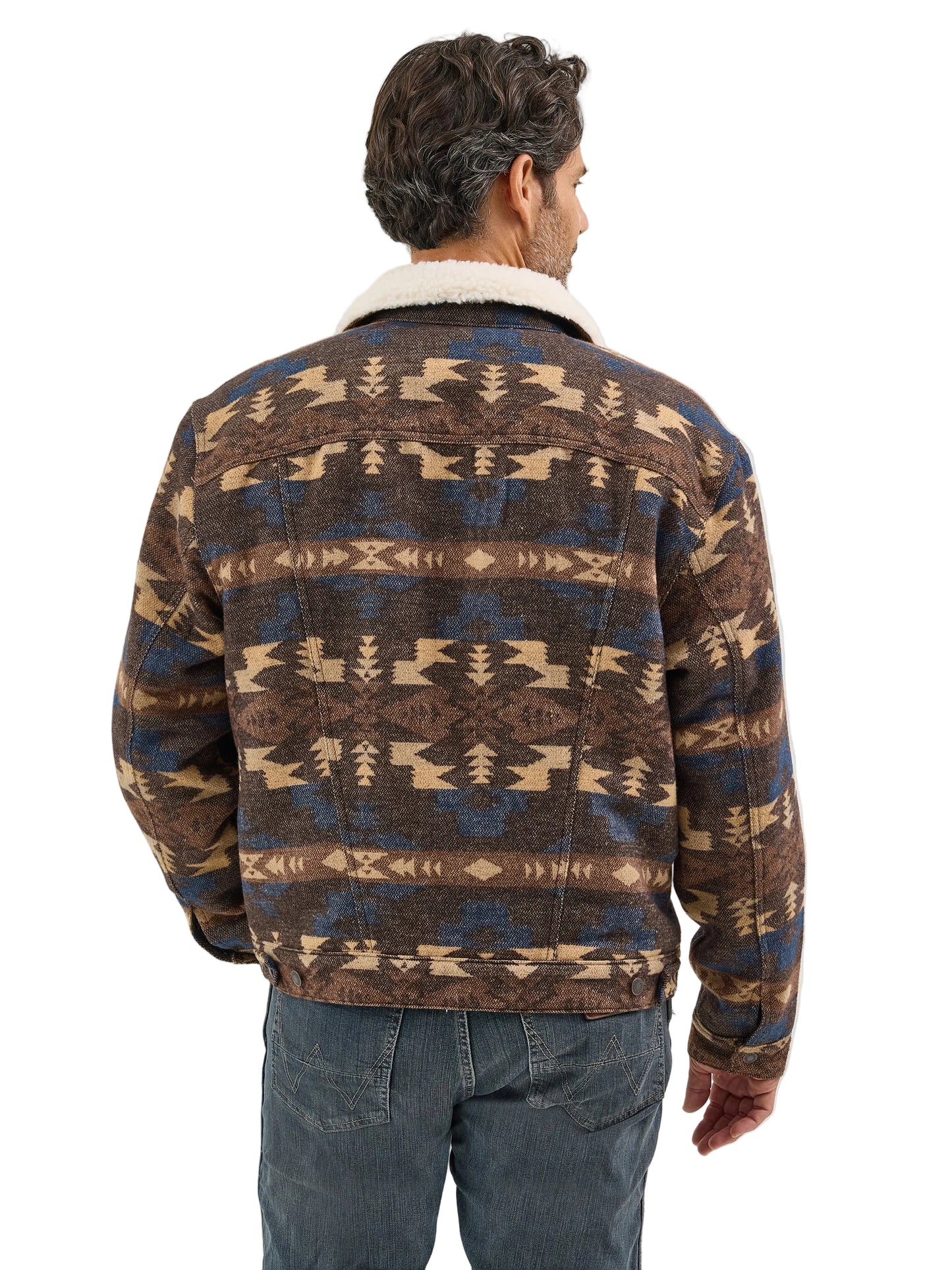 Wrangler Sherpa-Lined Jacquard Jacket - Chocolate Torte