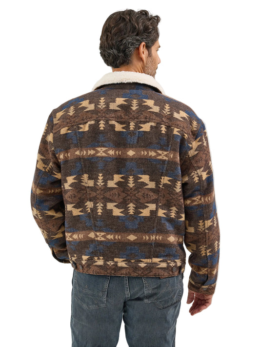 Wrangler Sherpa-Lined Jacquard Jacket - Chocolate Torte
