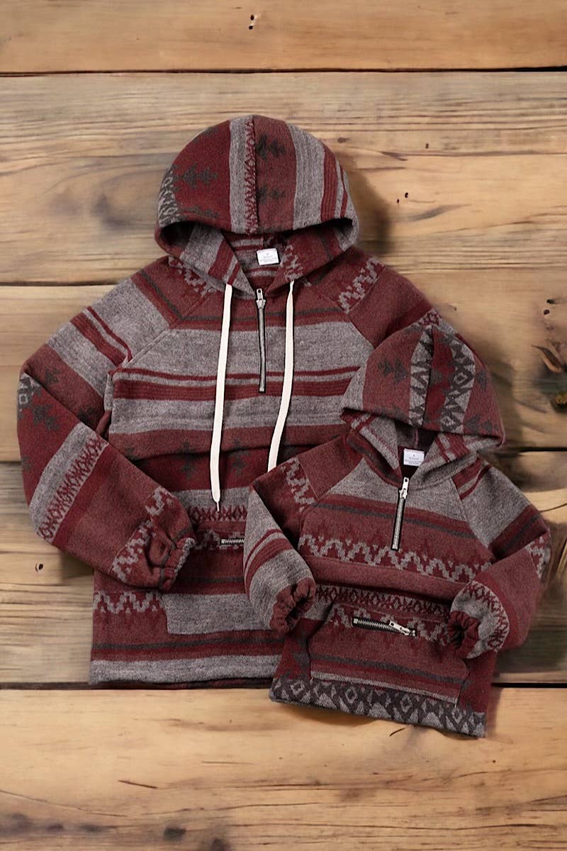 SUDADERA ESTAMPADA AZTECA CON BOLSILLO. TPG65113040 -NAY