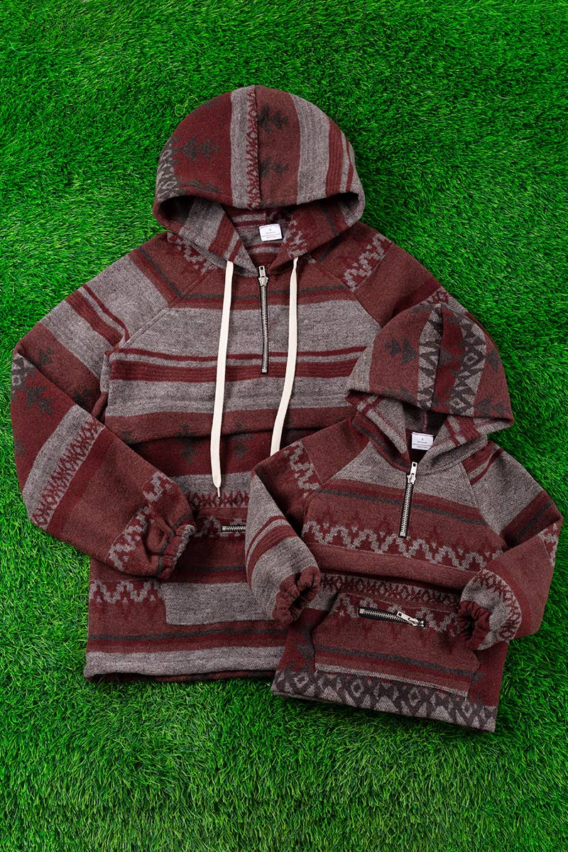 SUDADERA ESTAMPADA AZTECA CON BOLSILLO. TPG65113040 -NAY