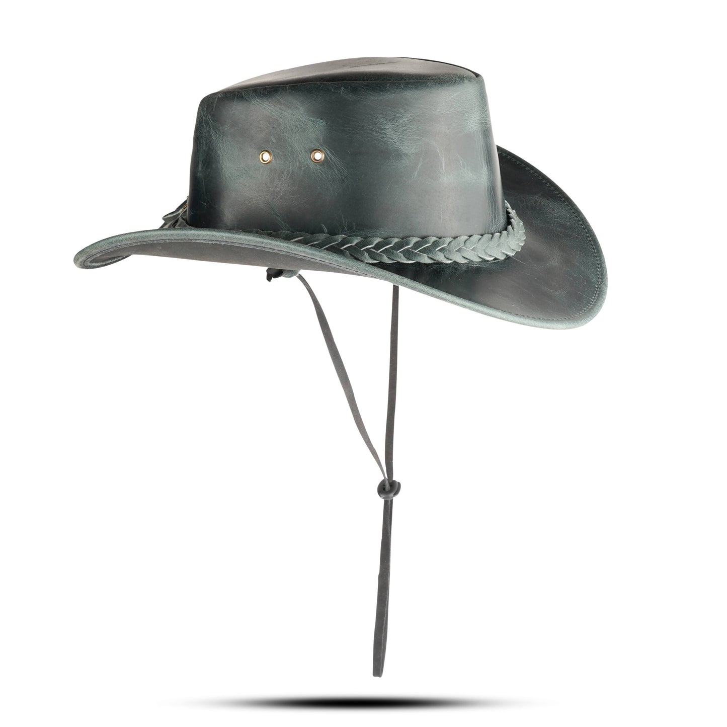 Sombrero Vaquero de Cuero Marrón para Hombre y Mujer.