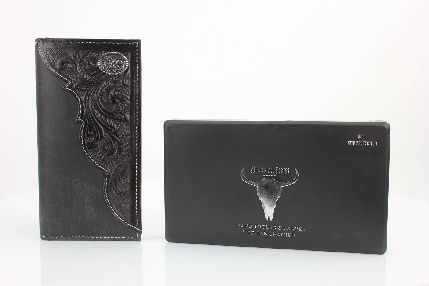 Oil Pull Up Tooled Side Kneeling Cowboy Wallet ABW027 KLCW