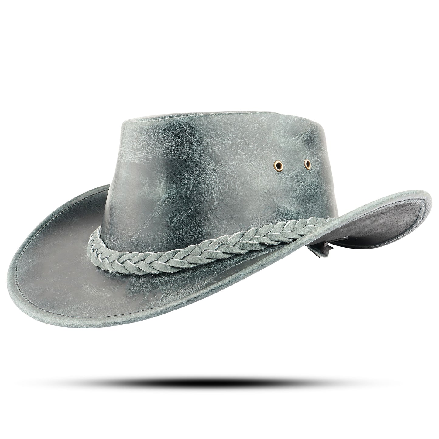 Sombrero Vaquero de Cuero Marrón para Hombre y Mujer.