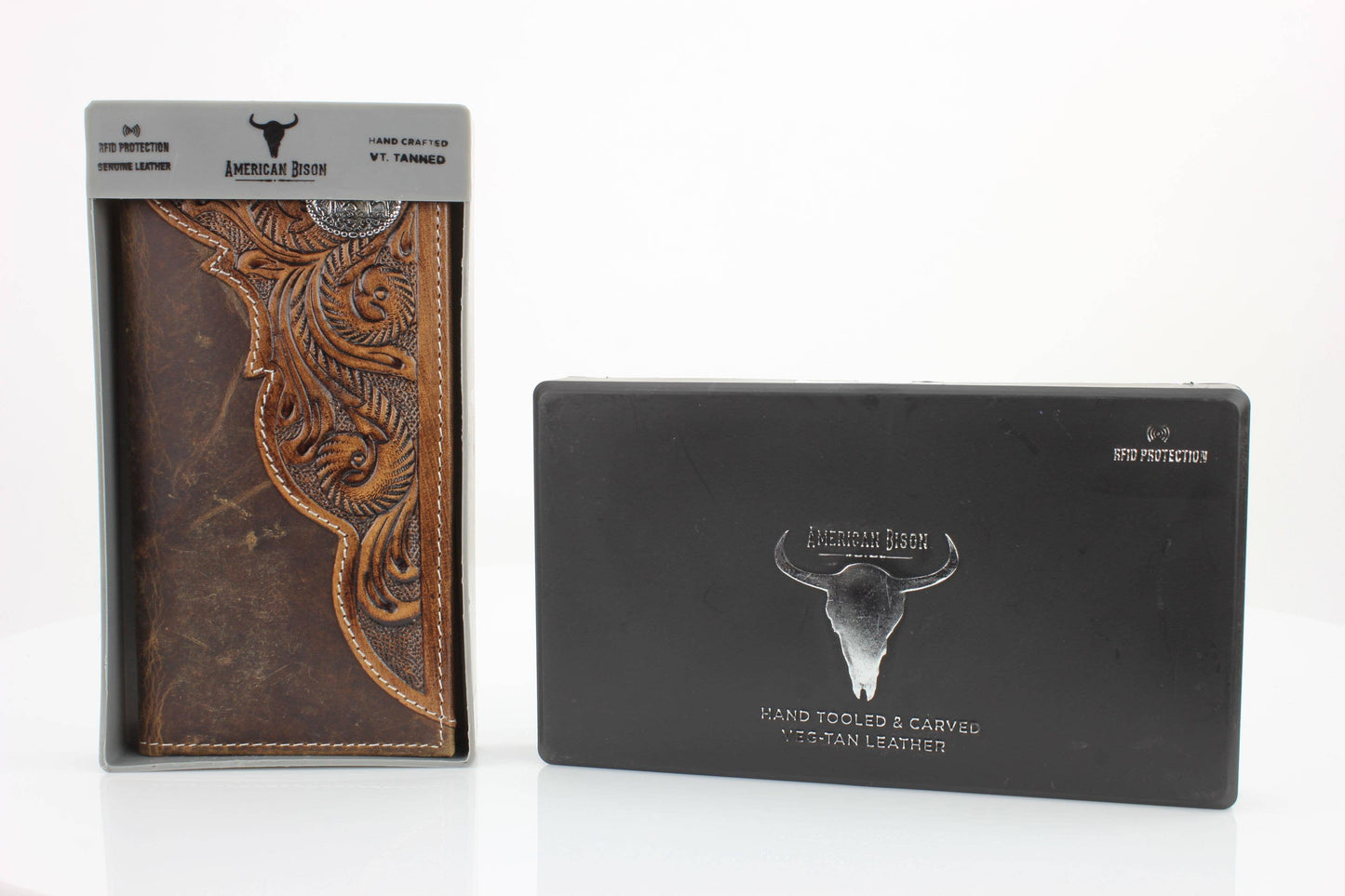 Oil Pull Up Tooled Side Kneeling Cowboy Wallet ABW027 KLCW