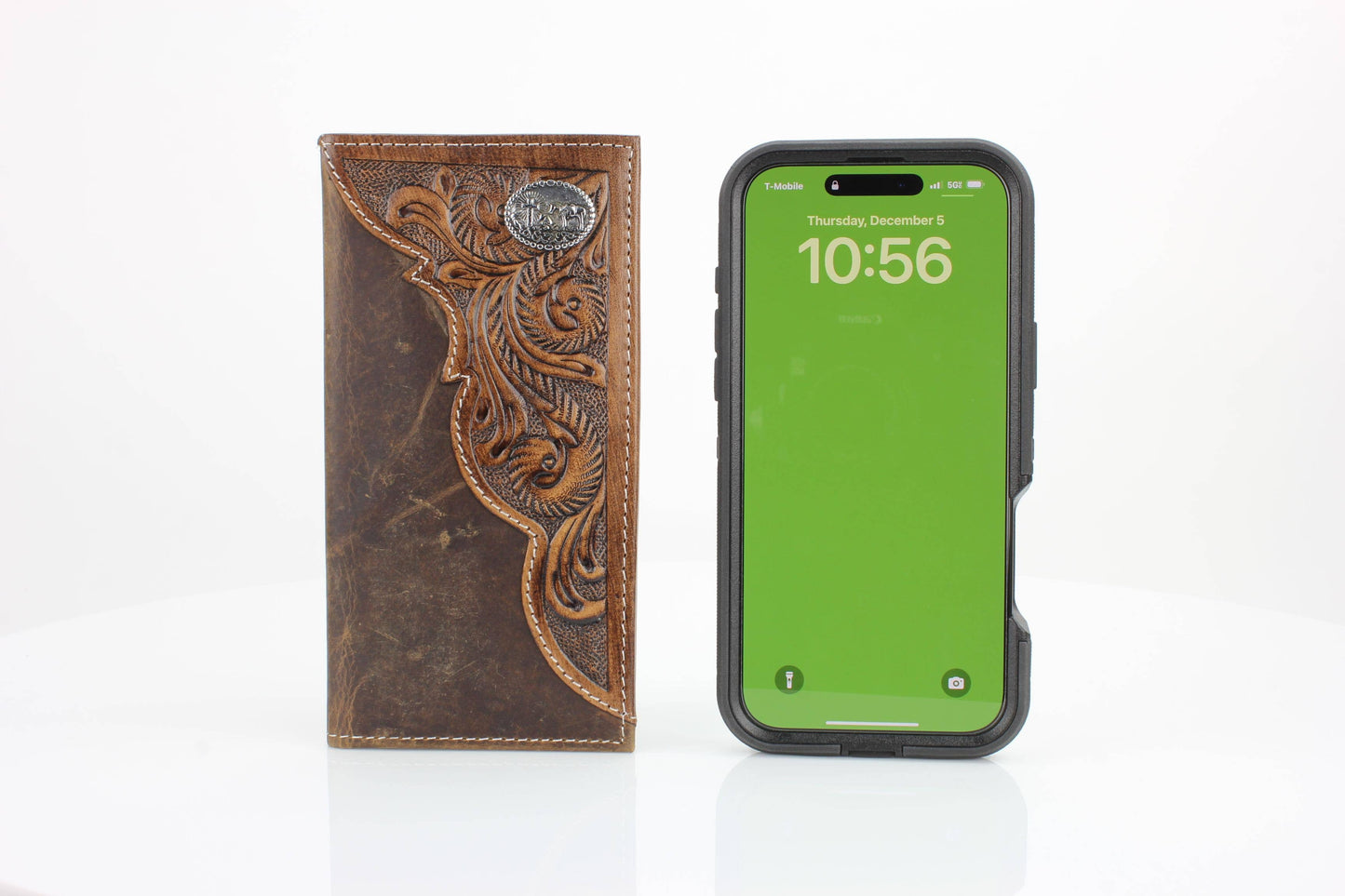 Oil Pull Up Tooled Side Kneeling Cowboy Wallet ABW027 KLCW
