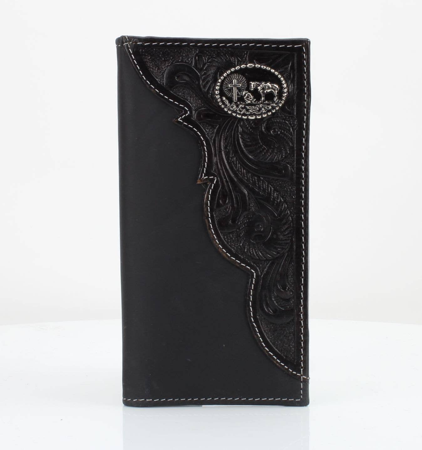 Oil Pull Up Tooled Side Kneeling Cowboy Wallet ABW027 KLCW