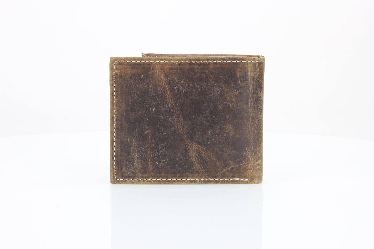 American Bison Oil Pull Up Bifold Wallet Tooled  ABW028