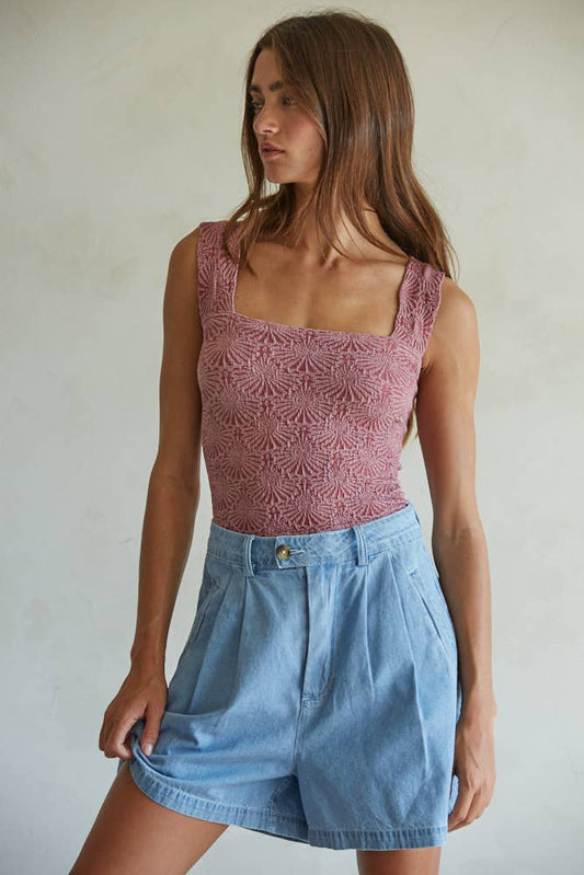 Knit Seamless Jacquard Tank