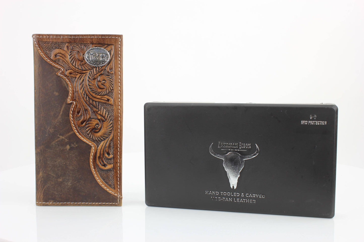 Oil Pull Up Tooled Side Kneeling Cowboy Wallet ABW027 KLCW