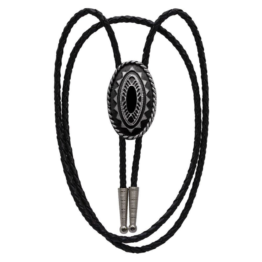 Made in the USA - Silver Plated Oblong Bolo Tie