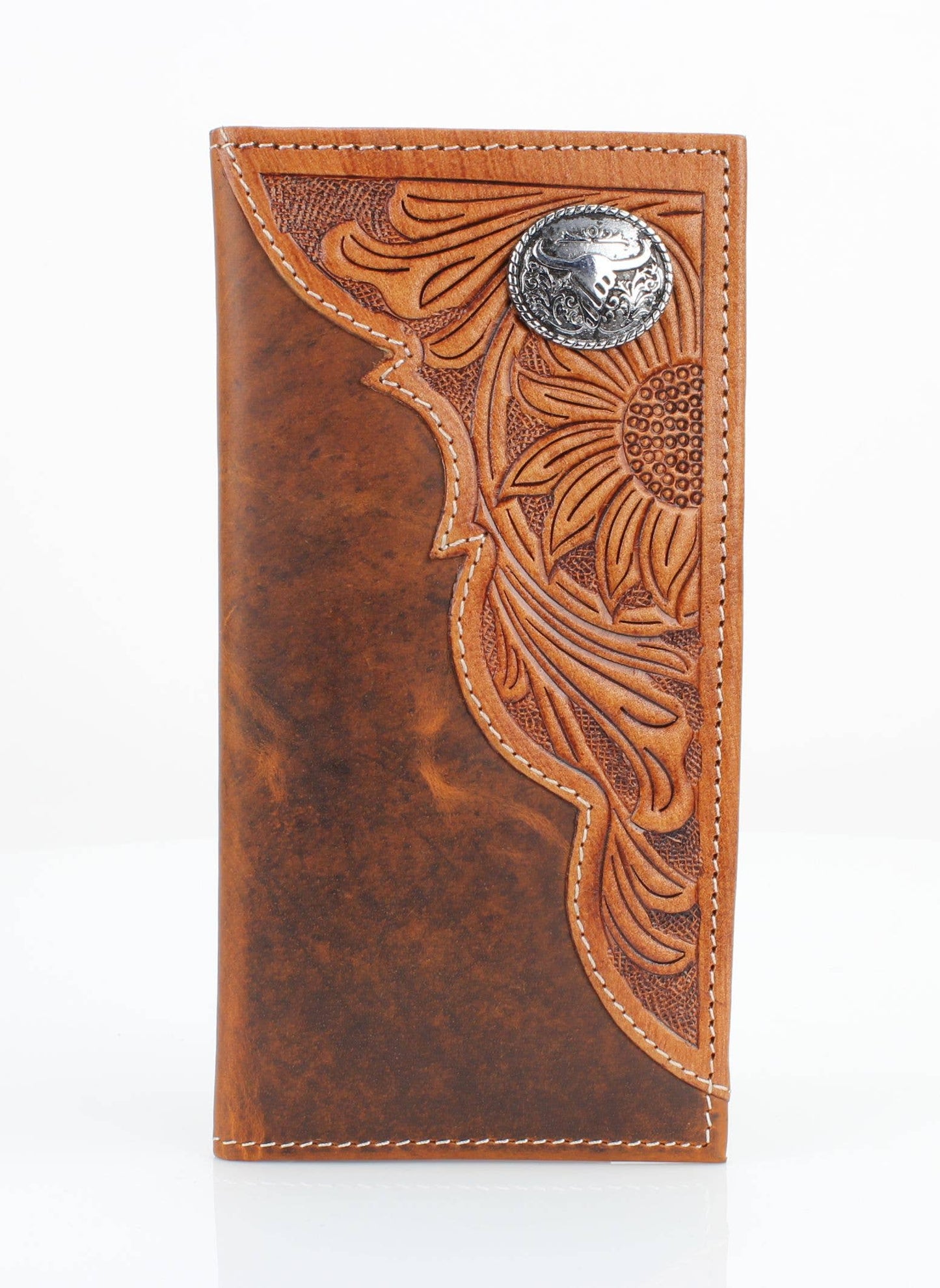 Oil Pull Up Long Horn Concho Rodeo Wallet ABW027- LGNHRN