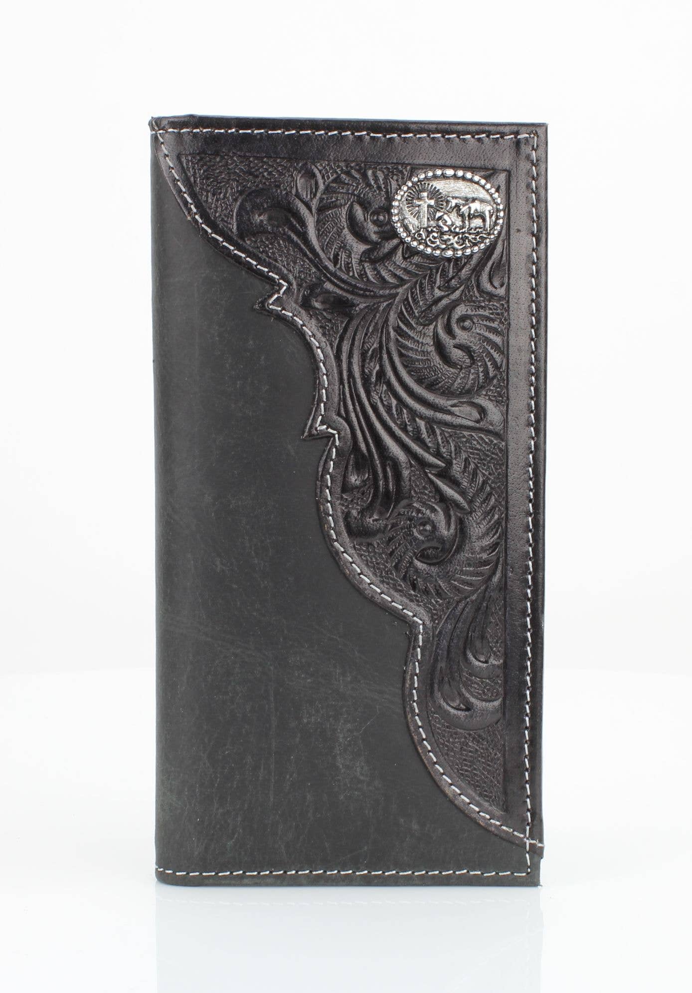 Oil Pull Up Tooled Side Kneeling Cowboy Wallet ABW027 KLCW